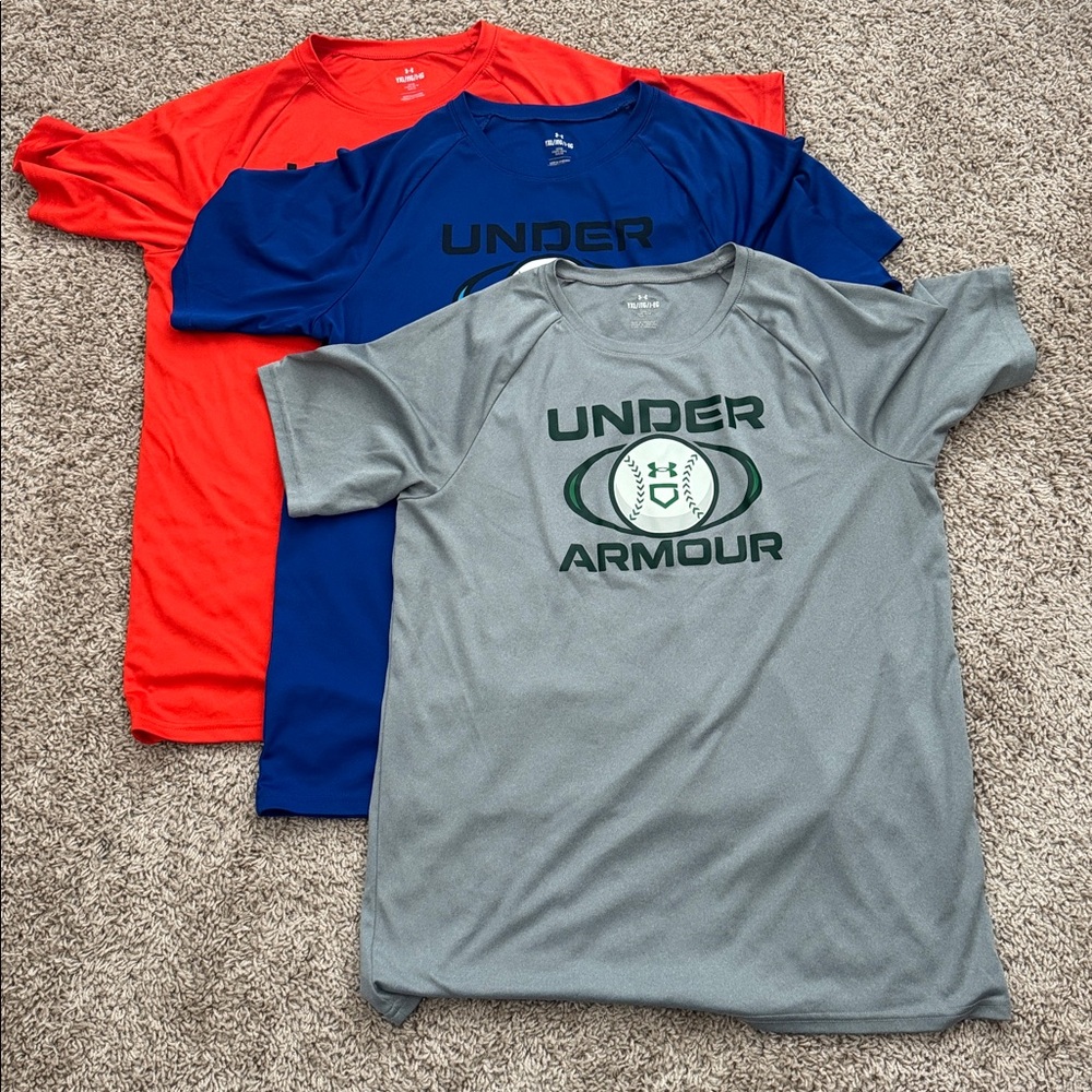 Under Armour Graphic Baseball Logo Short Sleeve Tees - set of 3